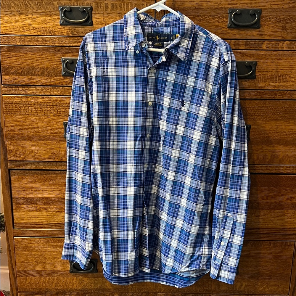 Ralph Lauren Navy and White Checkered Shirt